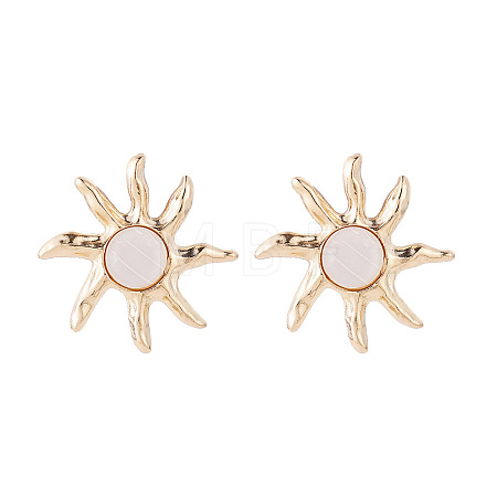 Zinc Alloy & Acrylic Pearl Stud Earrings WGAB762-01-1
