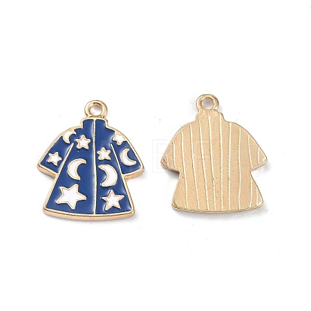 Light Gold Tone Alloy Enamel Pendants ENAM-P247-12KCG-1