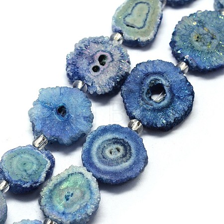 Natural Druzy Quartz Crystal Beads Strands G-F582-A08-1
