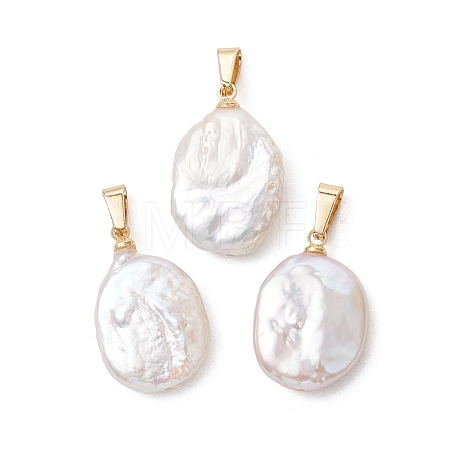 Natural Nucleated Baroque Keshi Pearl Pendants PALLOY-JF05470-01-1