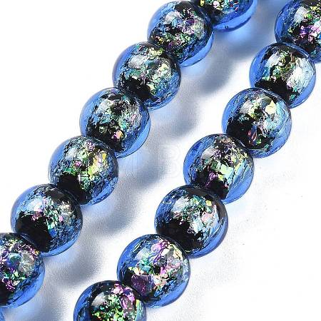 Handmade Foil Lampwork Beads Strands FOIL-K003-06B-19-1