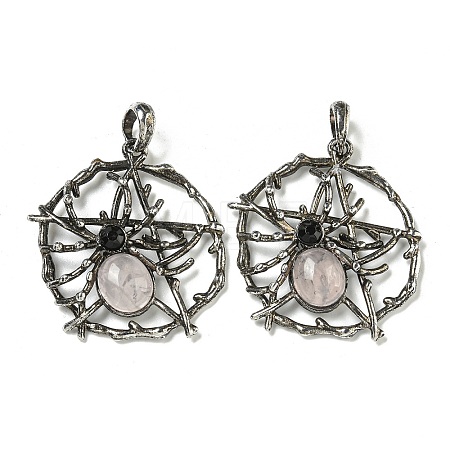 Natural Rose Quartz Pendants G-P547-05AS-05-1
