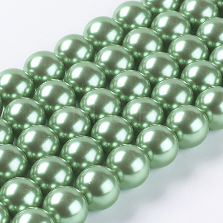 Eco-Friendly Dyed Glass Pearl Round Beads Strands HY-A002-14mm-RB008N-1