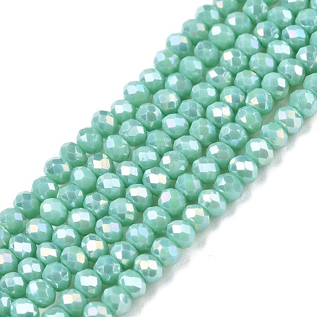 Electroplate Glass Beads Strands EGLA-A044-P2mm-B14-1