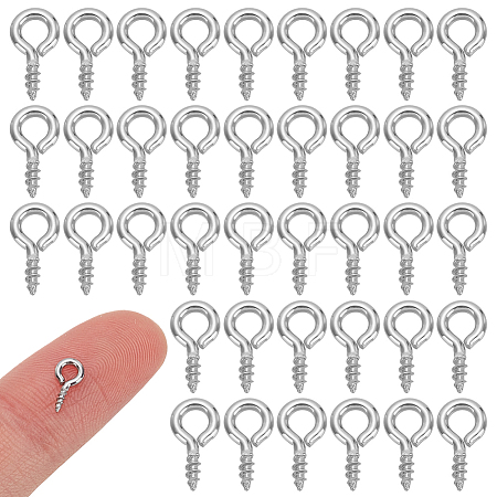 200Pcs 304 Stainless Steel Screw Eye Pin Peg Bails STAS-LP0001-19-1