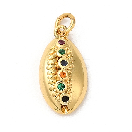 Rack Plating Brass Micro Pave Cubic Zirconia Pendants KK-K377-36G-1