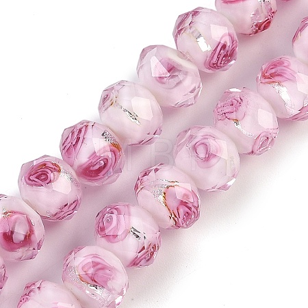 Handmade Silver Foil Lampwork Beads Strands LAMP-R141-10mm-19-1