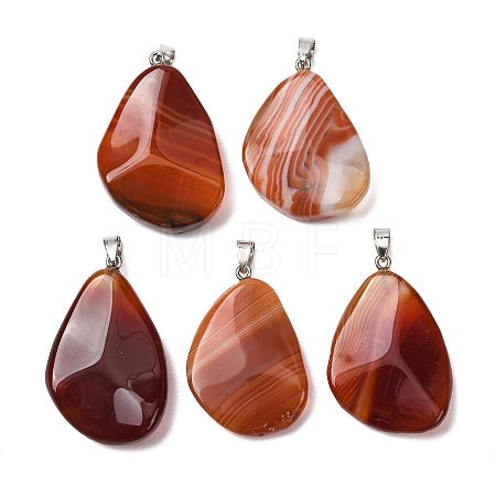 Natural Banded Agate Pendants GG-K002-05F-1