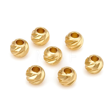 Carved Brass Spacer Beads KK-D160-25MG-1