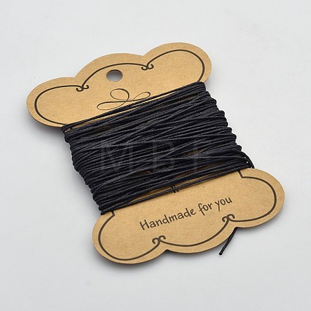Jewelry DIY 0.7mm Black Waxed Cotton Cord X-YC0.7mm131-1