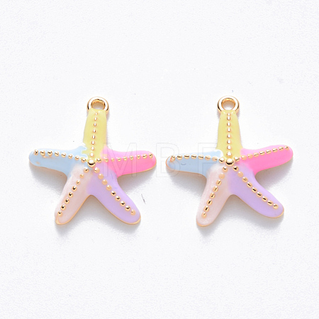 Brass Enamel Charms KK-T049-050G-02-NF-1