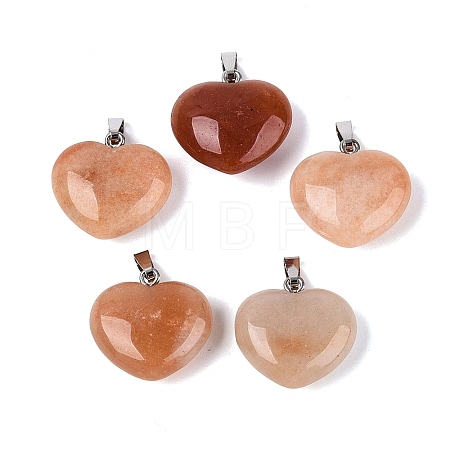 Natural Red Aventurine Pendants G-N362-05P-13-1