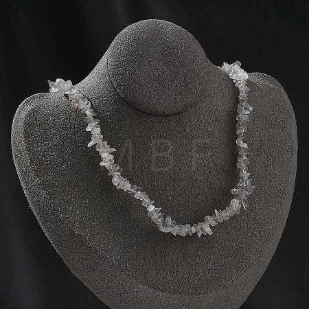 Natural Supper 7 Rutilated Quartz Chip Beaded Necklaces for Men Women NJEW-G159-01D-1