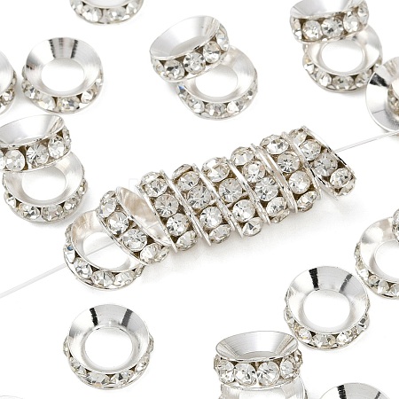 Brass Rhinestone Spacer Beads RB-A020-14mm-01S-1