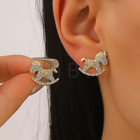 Brass Stud Earrings FS-WGAD0DB-02-1