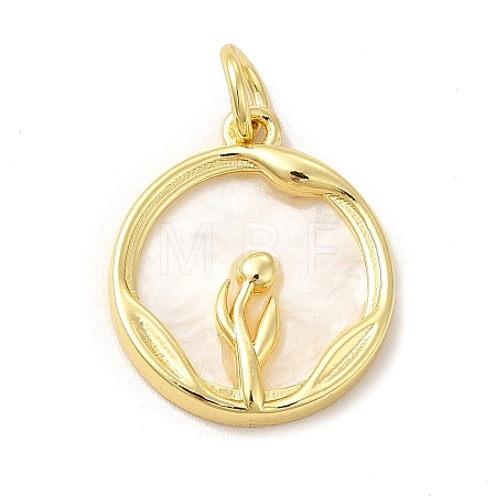 Rack Plating Brass with Plastic Pendants KK-G459-01G-03-1