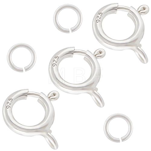 CREATCABIN 8Pcs 925 Sterling Silver Spring Ring Clasps STER-CN0001-33A-1
