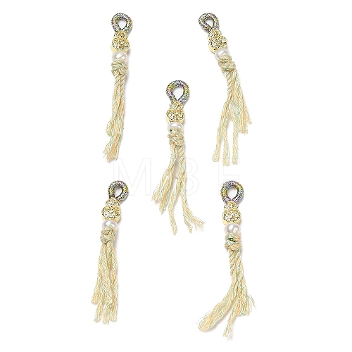 Round Pearl Tassel Big Pendants KK-K236-03G-1