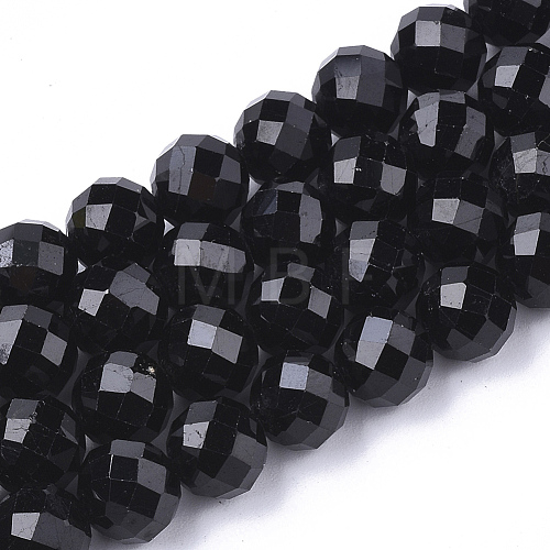 Natural Black Tourmaline Beads Strands G-S345-10mm-002-1