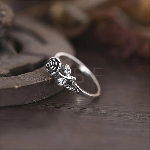 Alloy Rose Finger Rings WG6B24B-04-1