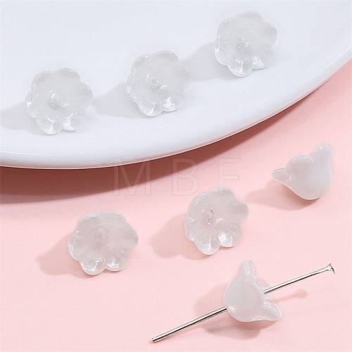 10Pcs Gradient Color Transparent Glass Bead Caps PW-WG464DA-37-1