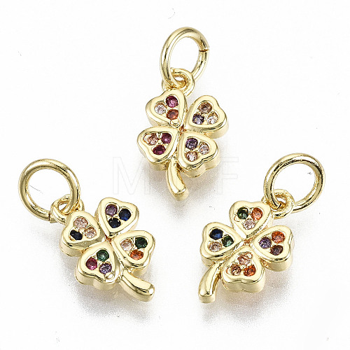 Brass Micro Pave Colorful Cubic Zirconia Charms ZIRC-S067-161-NF-1