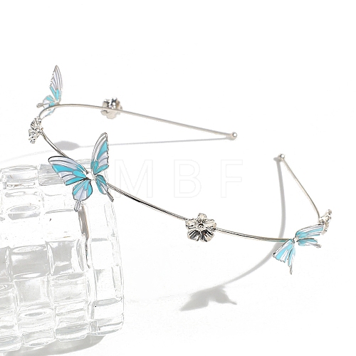 Platinum Alloy Butterfly Hair Bands PW-WG02E67-01-1