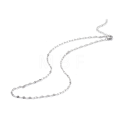 304 Stainless Steel Dapped Chain Necklace for Men Women STAS-B039-07P-1