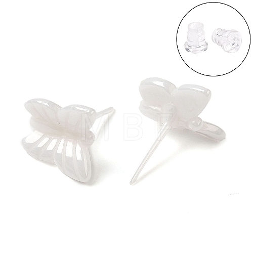 Hypoallergenic Bioceramics Zirconia Ceramic Butterfly Stud Earrings EJEW-C065-01E-1