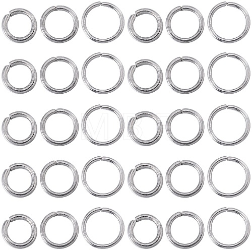 SOFPLATE 3000Pcs 3 Styles 304 Stainless Steel Open Jump Rings STAS-SP0001-68-1