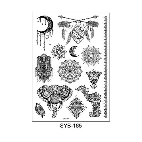 Mandala Pattern Vintage Removable Temporary Water Proof Tattoos Paper Stickers MAND-PW0001-15I-1