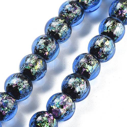 Handmade Foil Lampwork Beads Strands FOIL-K003-06B-19-1