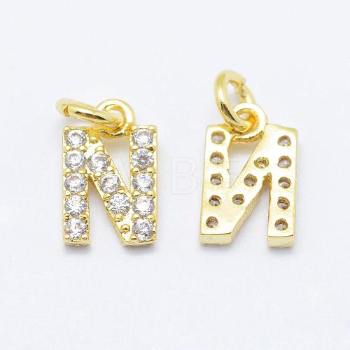 Brass Micro Pave Grade AAA Cubic Zirconia Charms ZIRC-P067-11G-N-NR-1