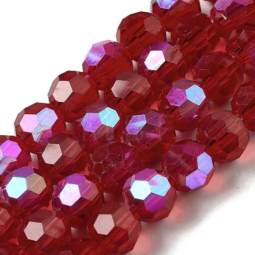 Electroplate Transparent Glass Beads Strands EGLA-A035-T8mm-L07-1