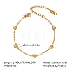 304 Stainless Steel Micro Pave Clear Cubic Zirconia Link Chain Bracelets for Women XX6576-16-1