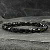 Synthetic Magnetic Hematite Beads Stretch Bracelets for Men Women ZU4423-4