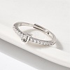 S925 Sterling Silver Adjustable Letter Rings for Women RJEW-M068-01P-J-5