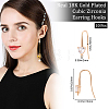 10Pcs Brass Cubic Zirconia Earring Hooks KK-BBC0004-53-2