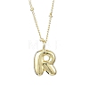 1Pc Initial Letter Brass Pendant Necklaces NJEW-YW0001-24R-1