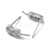 Brass with Cubic Zirconia Rhombus Stud Earrings Findings KK-B087-06P-2