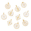 10Pcs 5 Styles Golden Plated Brass Enamel Pendants KK-TA0008-60-2
