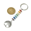 Chakra Natural Lava Rock & Alloy Tree of Life Pendant Keychain KEYC-JKC00644-04-3