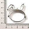 Rabbit Alloy Open Back Bezel Pendants PALLOY-I223-19P-3