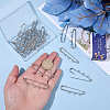 30Pcs Iron Brooch Findings IFIN-SC0002-09-3