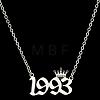 Crown Birth Year 201 Stainless Steel Pendant Necklaces for Women FS-WG4E8F2-54-1