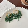 Brass Glass Bead Tassel Chandelier Earrings FS-WGEADFA-02-1