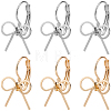 10 Pairs 2 Colors Bowknot Brass Leverback Earrings EJEW-SC0001-93-7
