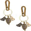 2Pcs Brass Keychain KEYC-FH0001-06-1