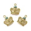 304 Stainless Steel Pave Synthetic Turquoise Charms STAS-U027-09G-02-1