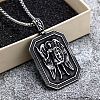 Religion 304 Stainless Steel Saint Michael Archangel Rectangle Octagon Pendant Necklaces for Men WGB4C05-01-1